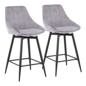 2 LumiSource Diana Black Grey Counter Stools