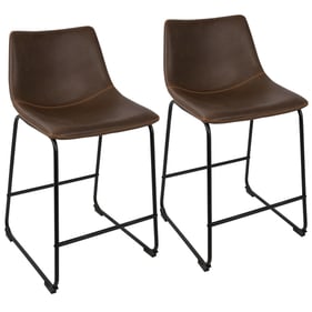 2 LumiSource Duke Espresso 26 Inch Counter Stools