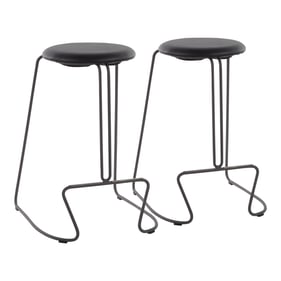 2 LumiSource Finn Grey Black Counter Stools