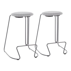 2 LumiSource Finn Grey Charcoal Counter Stools