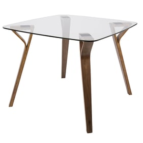 LumiSource Folia Walnut Clear Glass Dinette Table