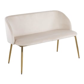 LumiSource Fran Cream Velvet Bench