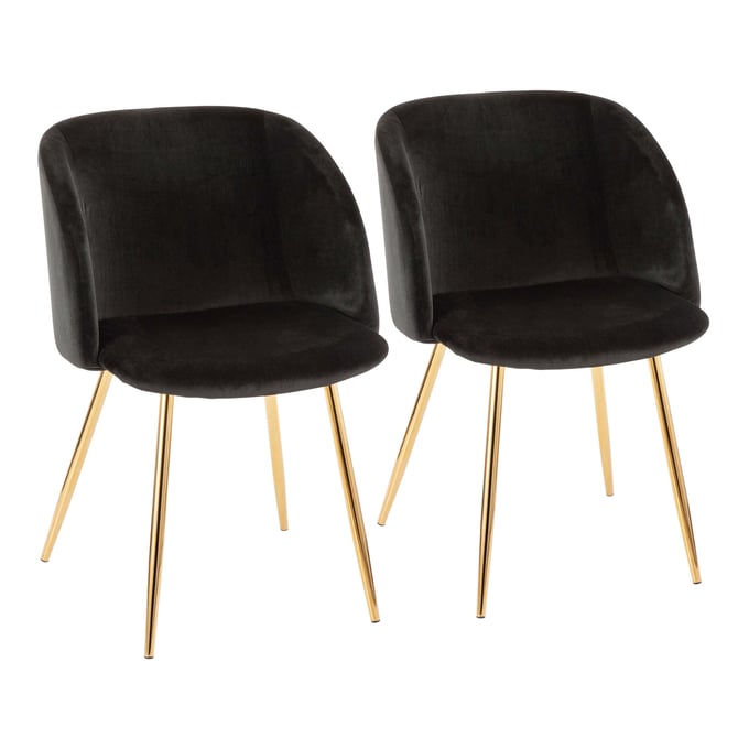 2 LumiSource Fran Black Chairs LUMI-CH-FRAN-AU-BK2