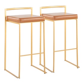 2 LumiSource Fuji Gold Camel Barstools