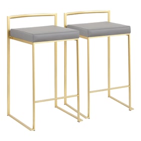 2 LumiSource Fuji Gold Grey Counter Stools