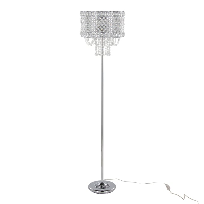 LumiSource Droplet Polished Chrome 60 Inch Floor Lamp LUMI-GFS60-DRPLTS-CHRCL