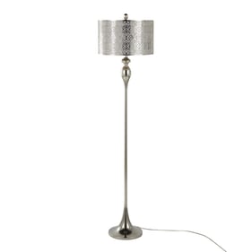 LumiSource Ashland Nickel 63 Inch Floor Lamp