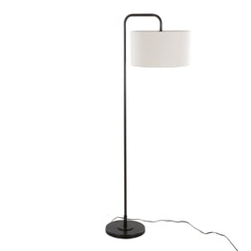 LumiSource Puck Oil Rubbed Bronze Beige 63.5 Inch Floor Lamp