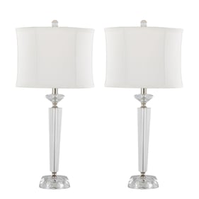 2 LumiSource Diamond Off White 25.75 Inch Table Lamps