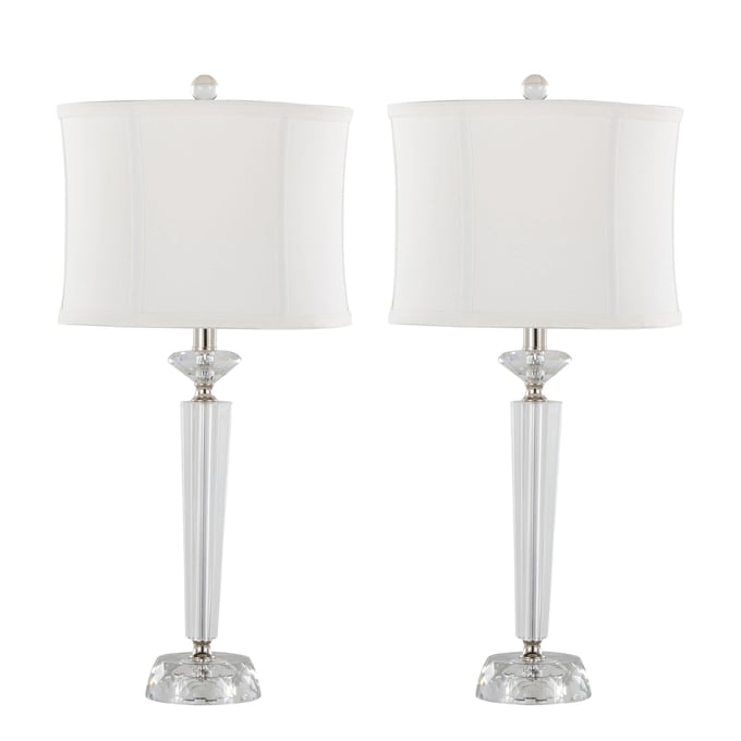 2 LumiSource Diamond Off White 25.75 Inch Table Lamps LUMI-GTC26-DIAMPIL-CLPNIW2