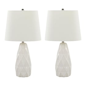 2 LumiSource Hex Off White 20 Inch Accent Lamps