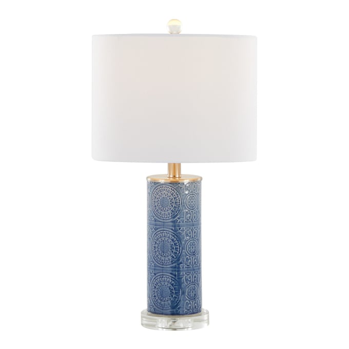 LumiSource Spyro Bijou Blue White 23 Inch Table Lamp LUMI-GTE23-SPYRO-BUBNIW