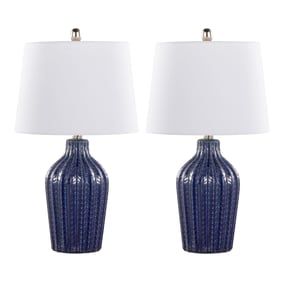 2 LumiSource Rockwell Dark Blue White 23 Inch Table Lamps