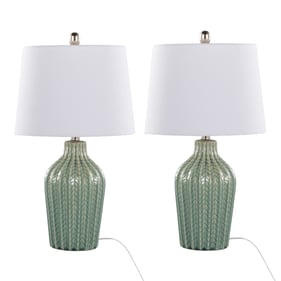 2 LumiSource Rockwell Sage White 23 Inch Table Lamps