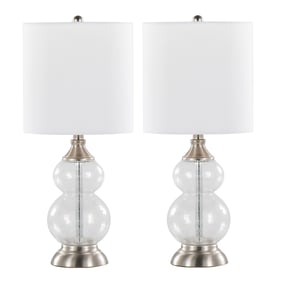 2 LumiSource Belle White 20 Inch Accent Lamps