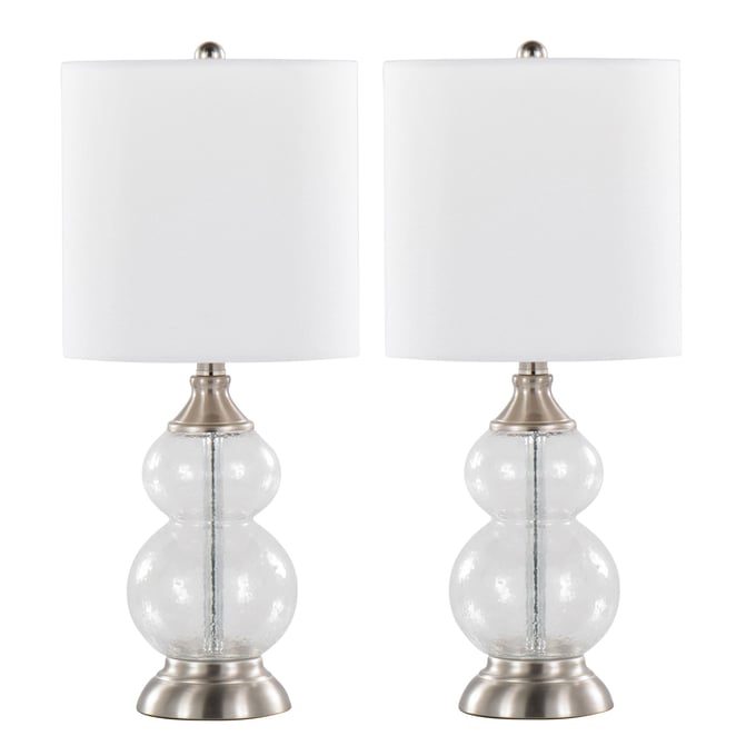 2 LumiSource Belle White 20 Inch Accent Lamps LUMI-GTG21-BELLE-CLBNIW2