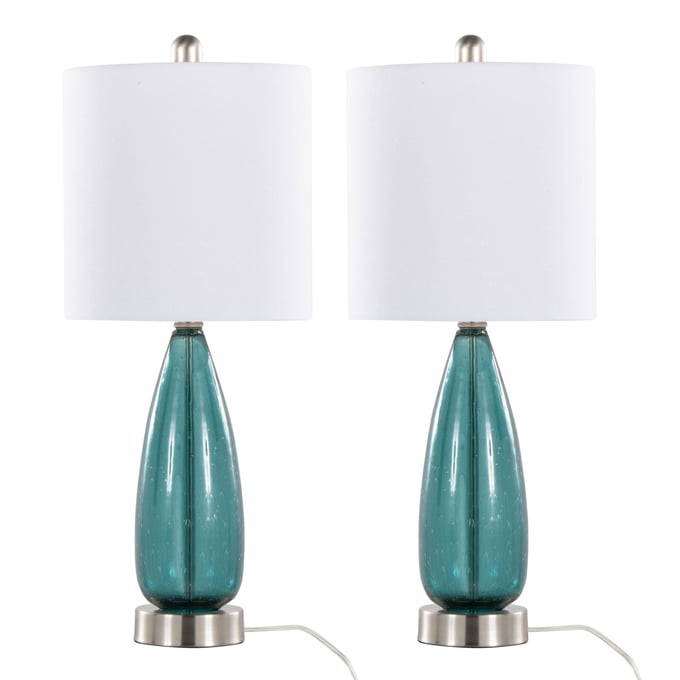 2 LumiSource Bottega Blue White 22 Inch Table Lamps LUMI-GTG22-BTTGA-BUBNIW2