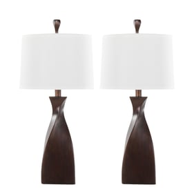 2 LumiSource Curvo Copper Bronze 30 Inch Table Lamps