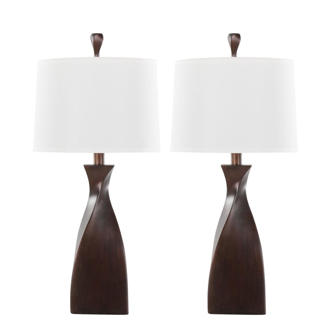 2 LumiSource Curvo Copper Bronze 30 Inch Table Lamps LUMI-GTP30-CURVO-BNNA2