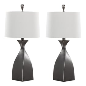 2 LumiSource Curvo Slate White 30 Inch Table Lamps