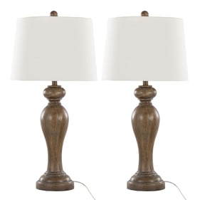 2 LumiSource Peppa Opal Grey Off White 31 Inch Table Lamps