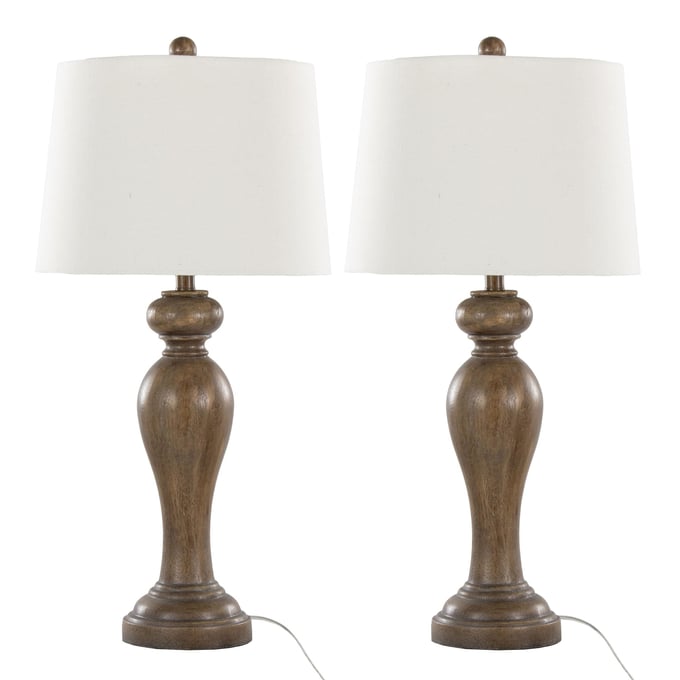 2 LumiSource Peppa Opal Grey Off White 31 Inch Table Lamps LUMI-GTP31-PEPPA-GYW2