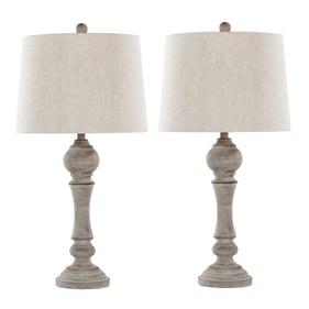 2 LumiSource Winston Reclaimed Grey Oat 32 Inch Table Lamps