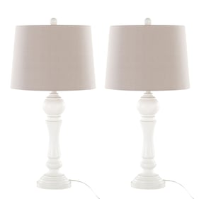 2 LumiSource Winston Distressed Off White 32 Inch Table Lamps