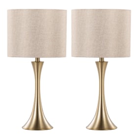 2 LumiSource Lenuxe Golden Metallic 24 Inch Table Lamps