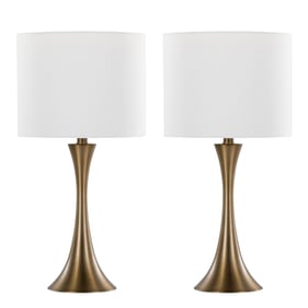 2 LumiSource Lenuxe Matte Golden Bronze 24 Inch Table Lamps