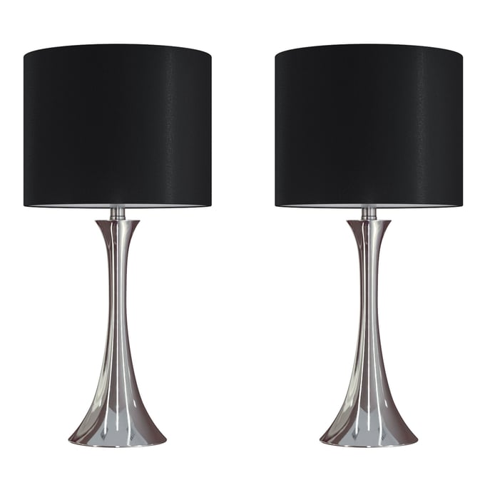 2 LumiSource Lenuxe Black 24 Inch Table Lamps LUMI-GTS24-LENUXE-PNIBK2