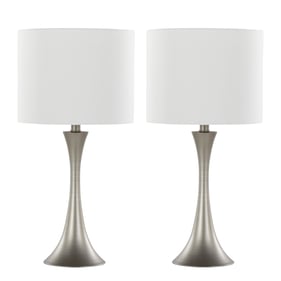 2 LumiSource Lenuxe Frosted Silver 24 Inch Table Lamps