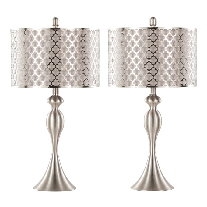 2 LumiSource Ashland Grey 27 Inch Table Lamps LUMI-GTS27-ASHLND-BNIGYBNI2