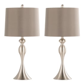 2 LumiSource Ashland Taupe 27 Inch Table Lamps