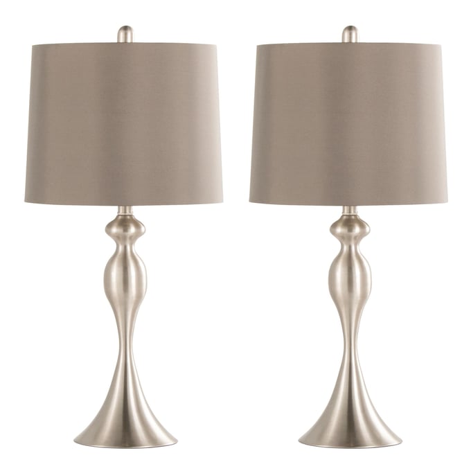 2 LumiSource Ashland Taupe 27 Inch Table Lamps LUMI-GTS27-ASHLND-BNITP2