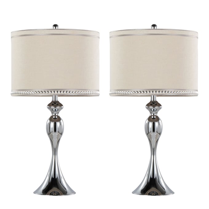 2 LumiSource Ashland Cream 27 Inch Table Lamps LUMI-GTS27-ASHLND-CHRCR2