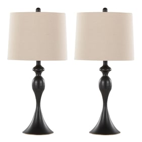 2 LumiSource Ashland Oatmeal 27 Inch Table Lamps