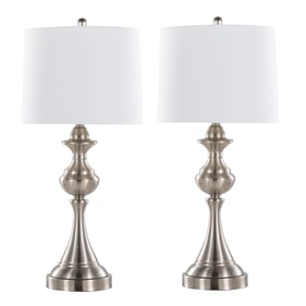 2 LumiSource Montgomery Brushed Nickel 29 Inch Table Lamps