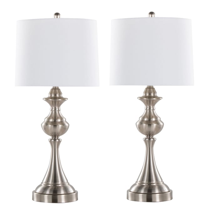 2 LumiSource Montgomery Brushed Nickel 29 Inch Table Lamps LUMI-GTS29-MTGMRY-BNIW2