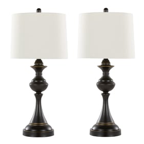 2 LumiSource Montgomery Oil Rubbed Bronze 29 Inch Table Lamps