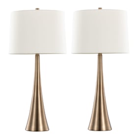 2 LumiSource Diana Matte Golden White 29 Inch Table Lamps