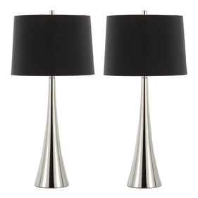 2 LumiSource Diana Polished Nickel Black 29 Inch Table Lamps