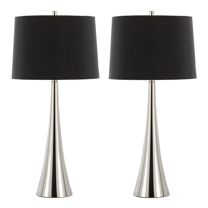 2 LumiSource Diana Polished Nickel Black 29 Inch Table Lamps LUMI-GTS30-DIANA-PNIBK2