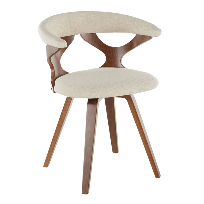 LumiSource Gardenia Cream Swivel Dining Chair LUMI-CH-GARD-WLCR