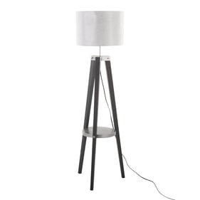 LumiSource Compass Black Silver Floor Lamp