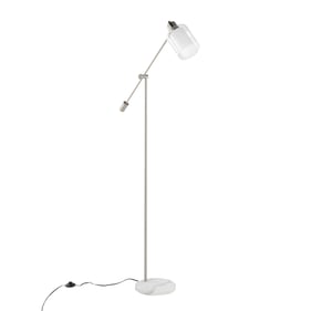 LumiSource Marcel White Nickel Floor Lamp