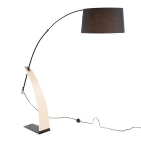 LumiSource Robyn Natural Black Floor Lamp