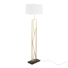 LumiSource Folia Gold White Floor Lamp