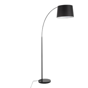 LumiSource March Black Linen Floor Lamp