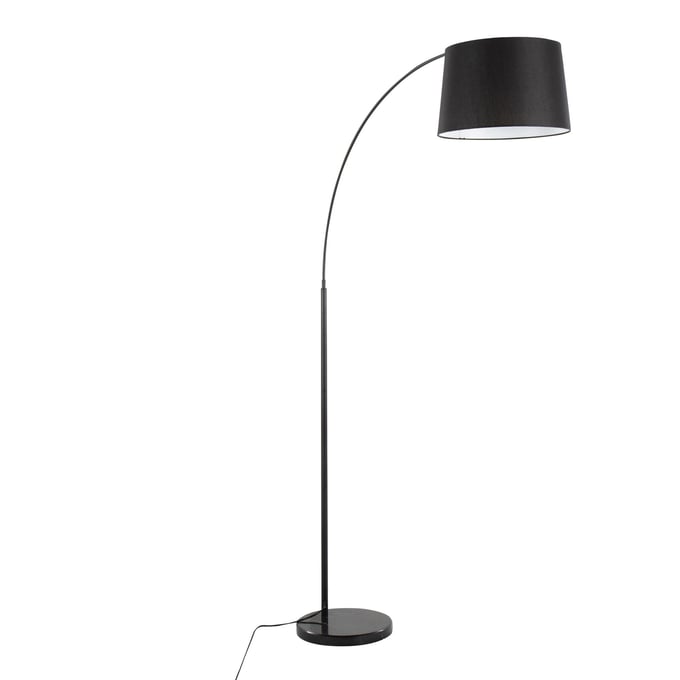 LumiSource March Black Linen Floor Lamp LUMI-LFL-MARCH-BKMBK